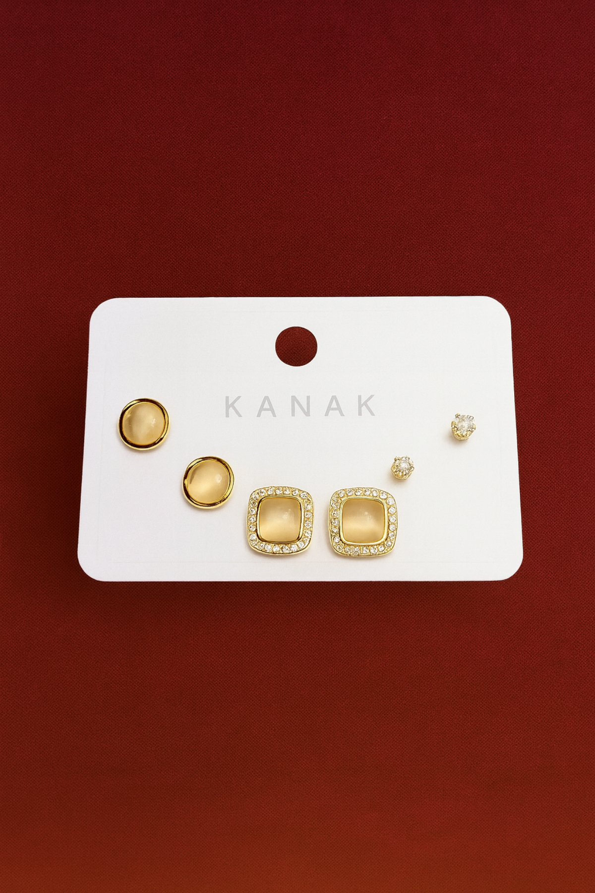 Neutral Stone Studs Set – 925 Silver