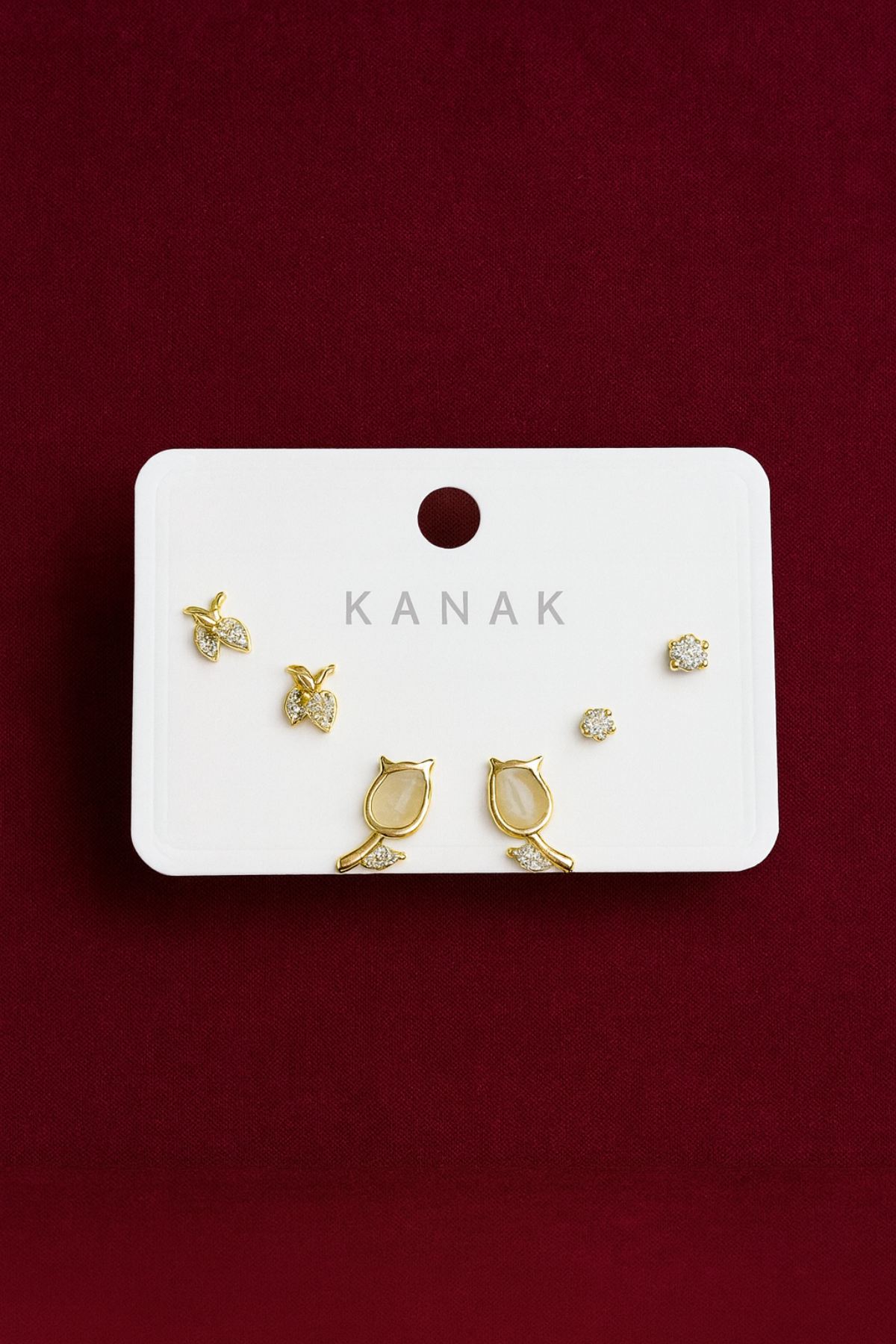 Leaf & Tulip Studs Set – 925 Silver