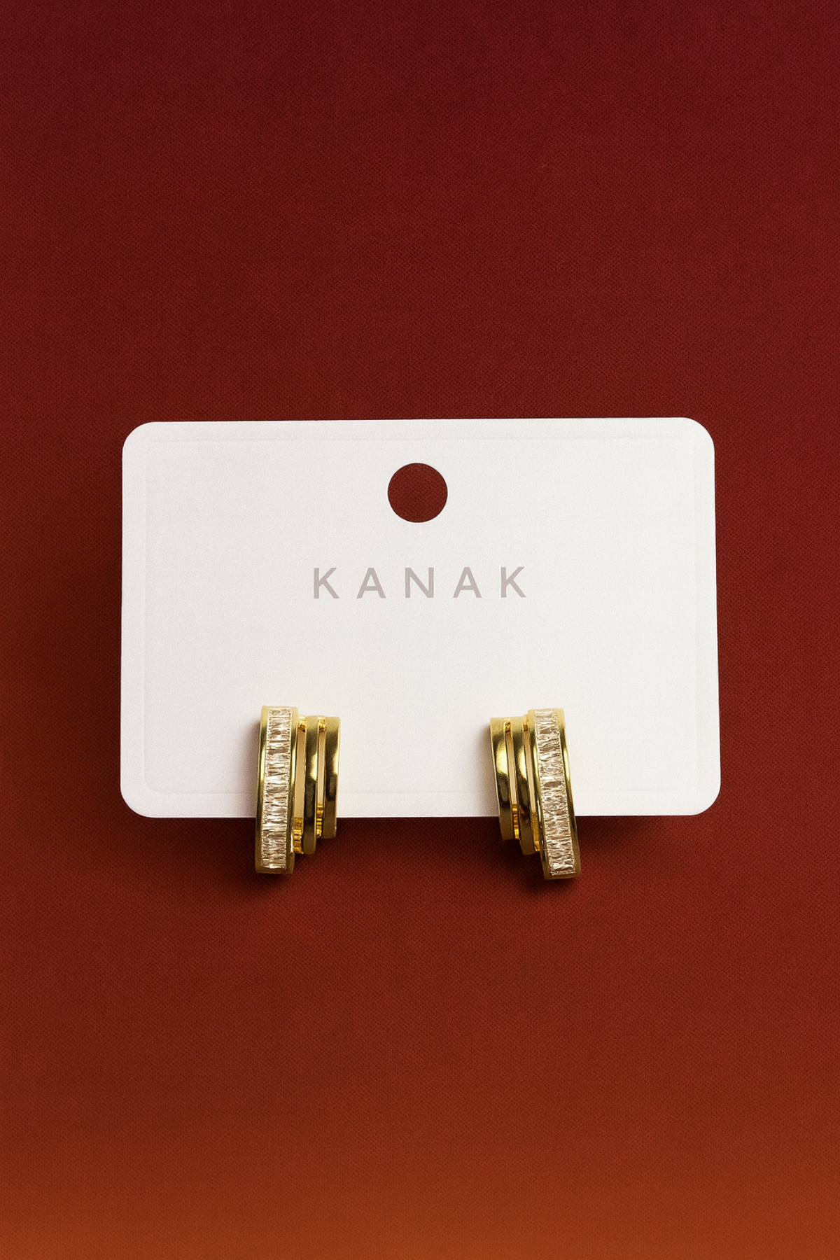 Triple Band Baguette Hoop Earrings – 925 Silver