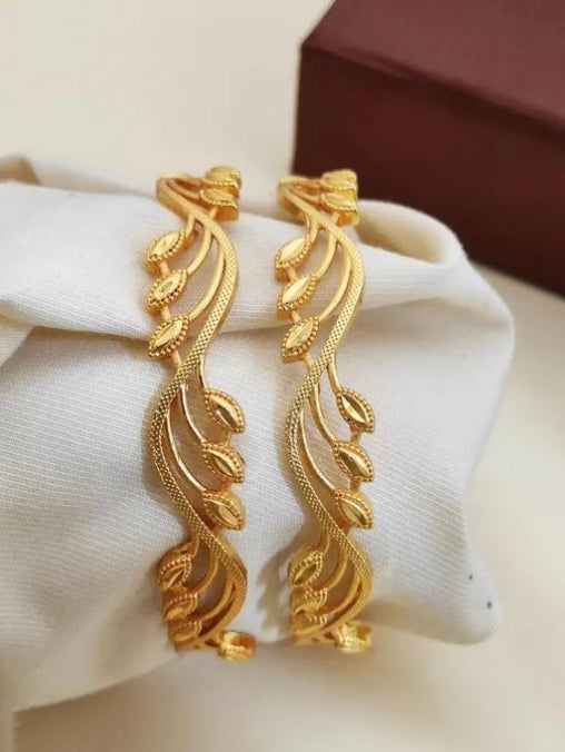 Unique Kadli Bangles (Gold Plated, 2 Pc)