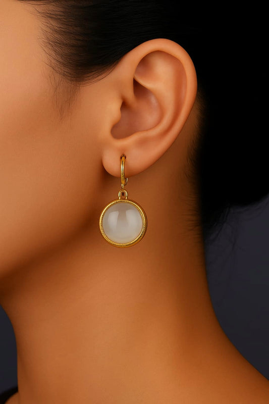 Elegant Round Pearl Drop Earrings
