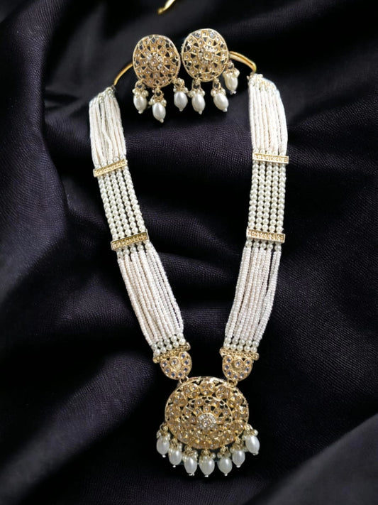 Gold Filigree and Multi-Strand Pearl Necklace Set